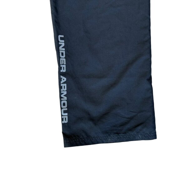 Under Armour Warm Up Pants Mens Large Mesh Lined Woven Straight Leg Black - Picture 5 of 8